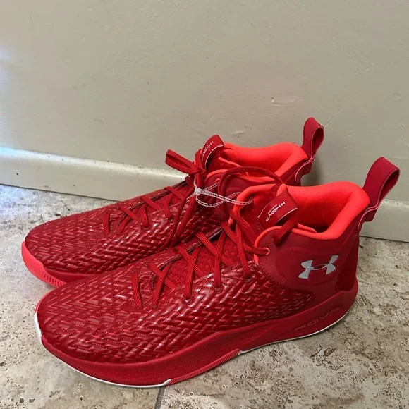 Under Armour Men’s UA HOVR Havoc 4 Clone Basketball Shoes Red 3025996-601 Sz 17 - Picture 1 of 5